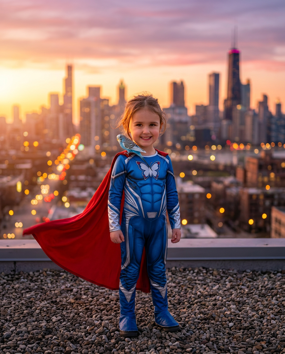 Tiny hero portrait โ Superhero